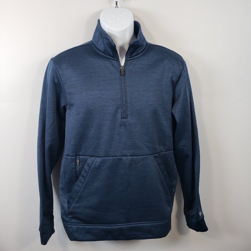 Russell Mens Quarter Zip Fleece Pullover Sweatshirt Small S  Zip Pocket / B100